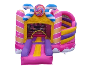 Location château gonflable Candy Fun avec toboggan à Cournon-d’Auvergne (63), proche de Clermont-Ferrand