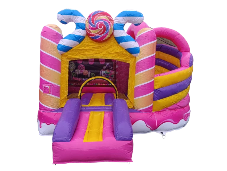 Location château gonflable Candy Fun avec toboggan à Cournon-d’Auvergne (63), proche de Clermont-Ferrand